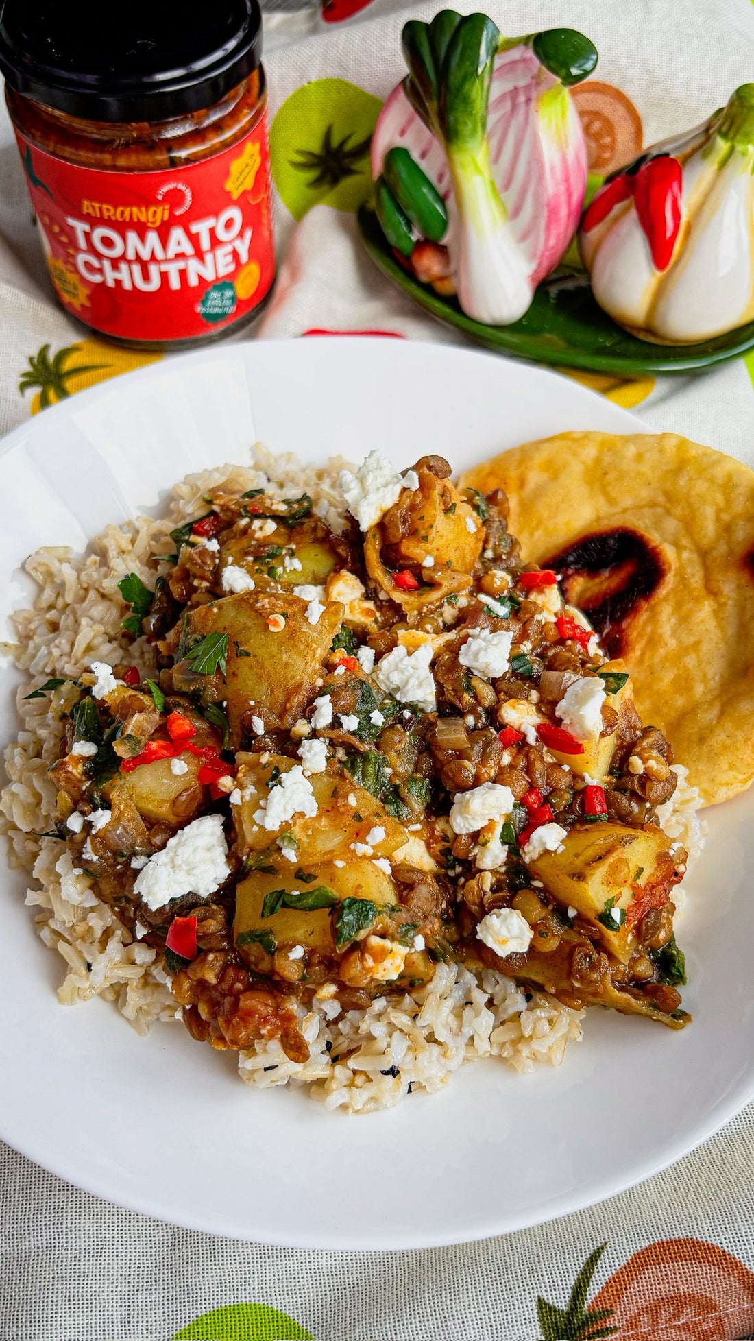 Lentil, Potato and Feta Curry